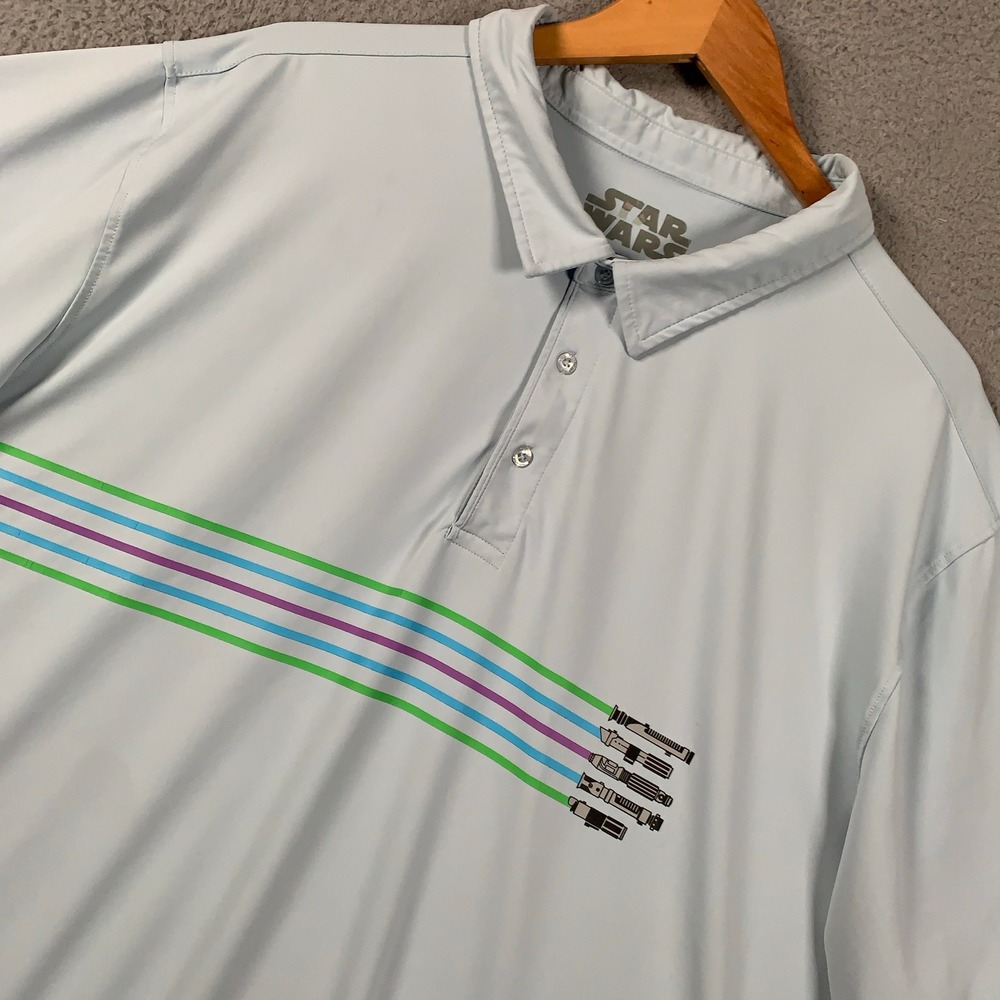 RSVLTS Star Wars Lightsaber Duel Polo Shirt Men's 4XL Blue Performance Stretch